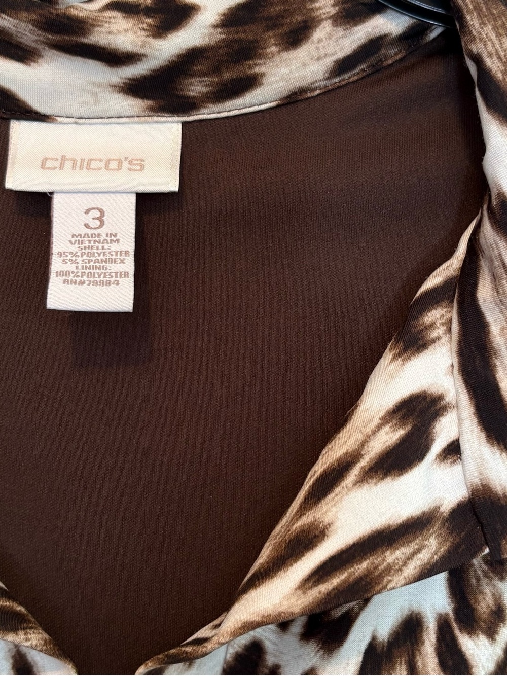 Chico’s Ainsley Leopard Print Dress Fall Knee Length Popover XL / 16 - Picture 5 of 6